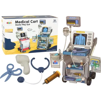 Hračka pro nejmenší Mamido Sada pro malého doktora lékařský vozík modrý