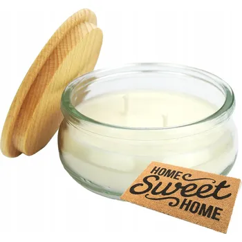 Svíčka Vonná sójová svíčka s dřevěným víčkem, vůně home sweet home, 210 ml