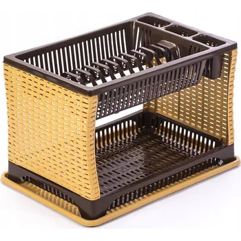 Organizace kuchyně Odkapávač na nádobí 2patrový Tadar Rattan 42 cm