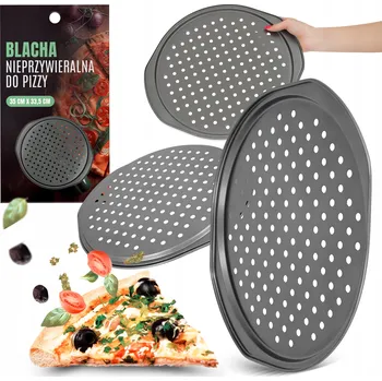 Plech na pečení PLECH NA PIZZU 33 cm Forma na Pečení Koláčů Velký Nepřilnavý Podnos L0