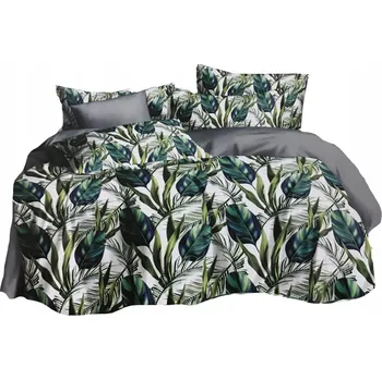 Povlečení SATÉNOVÉ POVLEČENÍ 160X200 3 Č. SADA POVLEČENÍ 2x POVLAKY NA POLŠTÁŘE 70x80 3D LISTY