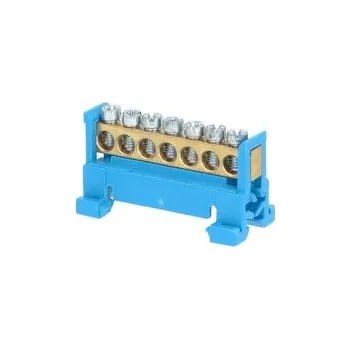 svorka Můstek N 7 "GB" (svorkovnice 7x16mm2), nekrytý IP00, modrý, 63A, na DIN