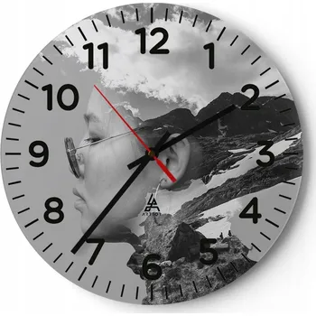 Hodiny Kuchyňské nástěnné hodiny 30x30 Abstrakce Moderní skleněné hodiny Tiché