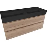 Koupelnová skříňka 2 zásuvková s umyvadlem Naturel Savona 118x53x44,8 cm dub Halifax mat SAVONA2120DHSATC