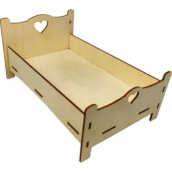 Doplněk pro panenku Dřevěná POSTÝLKA PRO PANENKY typu Barbie 34cm EKO