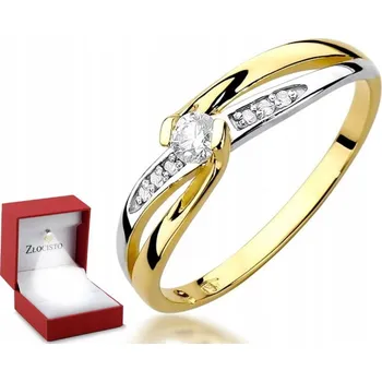 Prsten Prstýnek Złocisto zlatý ryzost 585 s brilianty