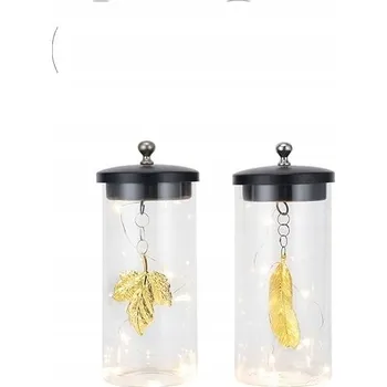 Lampička Dekorativní stolní lampy list ve skle, 2 kusy, na baterie