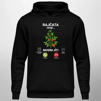 Žertovný předmět Rajčata volají, musím jít - pánská mikina s potiskem