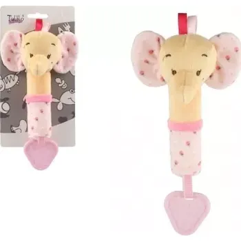 plyšák Plyšový slon se zvukem 17 cm – růžový