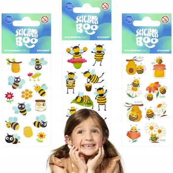samolepka Sada samolepek PRO DĚTI, barevné samolepky VČELKY