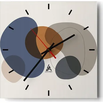 Hodiny Velké nástěnné hodiny 40x40 Abstrakce Skleněné tiché hodiny
