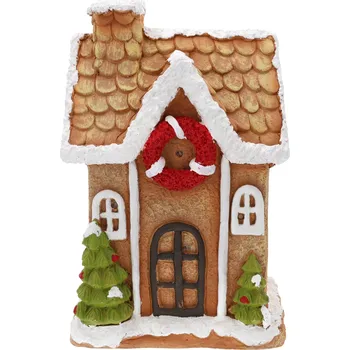 Vánoční dekorace PERNÍKOVÝ DOMEČEK DEKORATIVNÍ VÁNOČNÍ S LED OSVĚTLENÍM