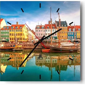 Hodiny Velké nástěnné hodiny 40x40 Krajina Skleněné hodiny Tiché