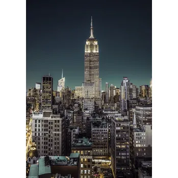 Obraz Plakát Empire State Building s panoramatem New Yorku, bez rámu, 21 x 29,7 cm