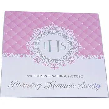 Obraz Růžová pozvánka IHS, Svaté Přijímání, 1 Ks, 12x12 cm