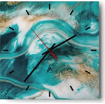 Hodiny Velké nástěnné hodiny 40x40 Abstrakce Skleněné tiché hodiny