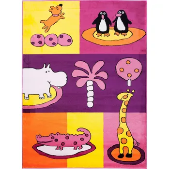 Koberec KOBEREC PRO DĚTI 80x150 PES V RŮŽOVÉ ZOO #96y