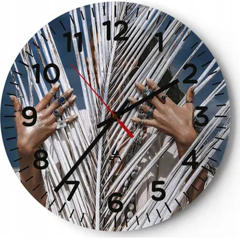 Hodiny Kuchyňské nástěnné hodiny 30x30 Žena Moderní skleněné hodiny do obýváku Tiché