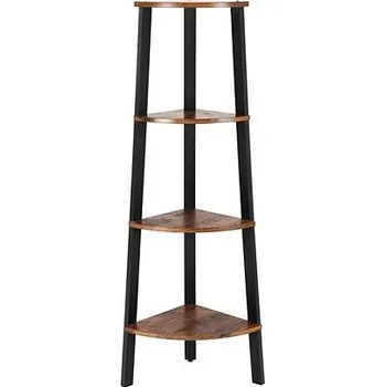 police Vasagle, Rohová police stojanová, hnědá, 34x125cm