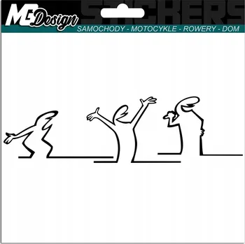 Samolepicí dekorace na vozidlo SAMOLEPKA na auto LA LINEA BALUM BALUM Lidské postavy 4,5x16