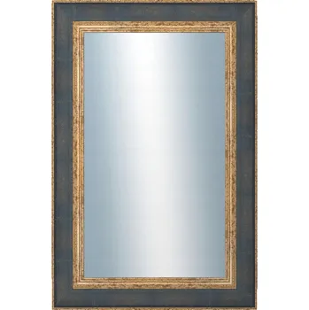 Zrcadlo DANTIK - Zrcadlo v rámu 40x60 | ZVRATNÁ modrozlatá plast