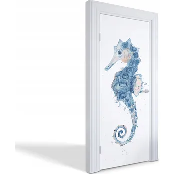 Fototapeta Dekorativní samolepka na dveře, skříň, nábytek - Akvarelový mořský koník 85x205 cm