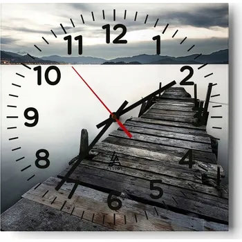 Hodiny Nástěnné hodiny do obýváku 40x40 Krajina Bezhluczne Skleněné hodiny Tiché