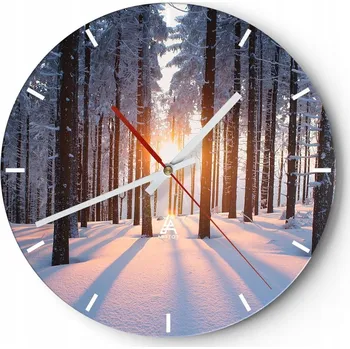 Hodiny Nástěnné hodiny do kuchyně 30x30 Krajina Skleněné hodiny do obýváku Tiché