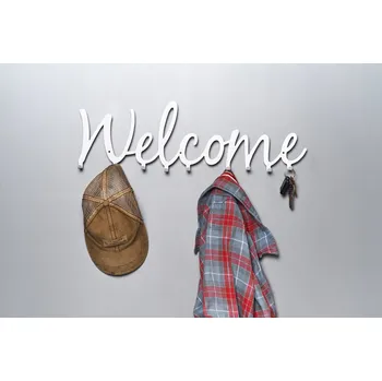 Věšák Welcome #2 - BÍLÝ - Věšák na oblečení 60 cm