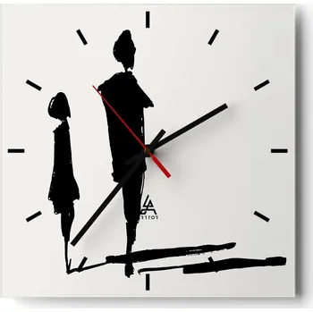 Hodiny Velké nástěnné hodiny 40x40 Minimalistické skleněné hodiny Tiché