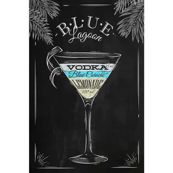 Obraz Cedule Drink BLUE Lagon