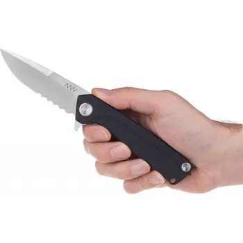 kapesní nůž ANV Z100BB Čepel: Světlá Stonewash, Rukojeť / pojistka: GNR Černá / Liner Lock, Zubaté ostří: ANO + 349,-Kč