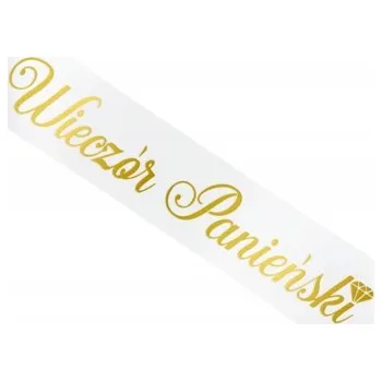 Party dekorace Šerpa Rozlučka Se Svobodou Bílá Zlatá