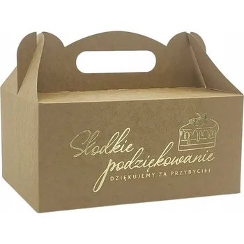 Obraz Krabička na dort „Sladké poděkování“ 19x14x9 KRAFT s náplní
