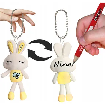 Přívěsek KLÍČENKA pro PŘÍVĚSEK od batohu Metoo KRÁLÍČEK 20cm PERSONALIZACE