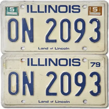 Plechová cedule Americká SPZ Illinois Land of Lincoln ON 2093 pár
