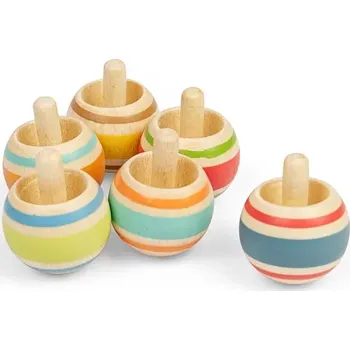 Dřevěná hračka Bigjigs Toys káča s proužky 1 ks