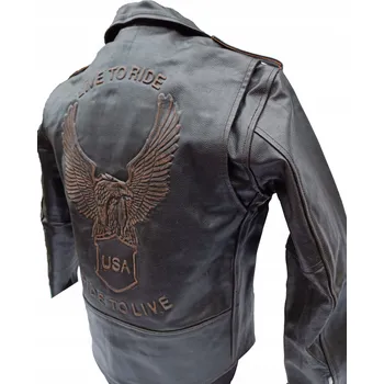 Moto bunda Motocyklová bunda Ramoneska s orlem, velikost S