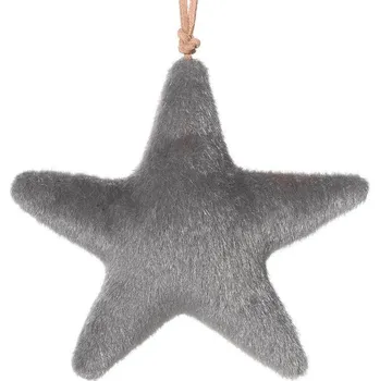 Vánoční ozdoba Šedá vánoční ozdoba na stromeček GRAS 13 cm - sada 6 ks