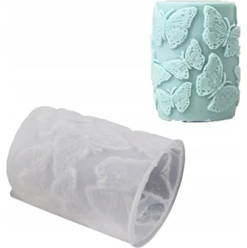 Svíčka SILIKONOVÁ FORMA NA SVÍČKY Z VOSKU, MÝDLA, ODLITKŮ - VÁLEC, CYLINDER, PILÍŘ, MOTÝLI