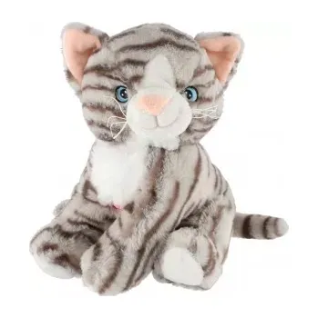 plyšák Teddies Kočka sedící mourovatá 20 cm