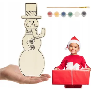 kreativní sada Vánoční figurka k malování, dřevěná kreativní sada Dárek pro děti