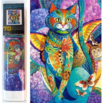 Diamantové malování NORIMPEX Diamantové malování Kočka v květinách 30x40cm