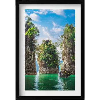 Obraz Obraz v rámu na zeď do obýváku Jezero stromy příroda 40x60 cm