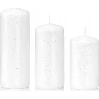 Svíčka Dekorativní parafinová svíčka bez vůně Drobo 3 ks
