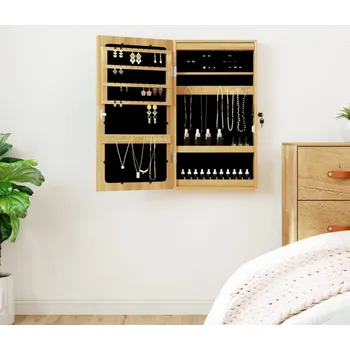 Zrcadlo OMAXI Zrcadlová šperkovnice s LED světly nástěnná 811464