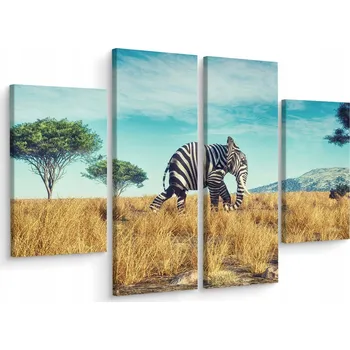 Obraz Obraz Čtyřdílný Černobílý SLON 3D Pohled 200x150