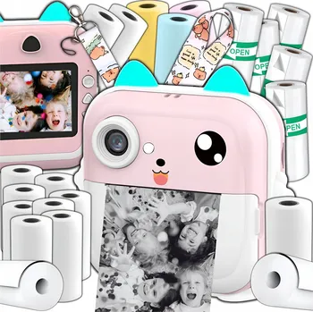 Digitální fotoaparát Fotoaparát ZeeTech Instantní digitální fotoaparát růžový (tisk fotografií ihned)