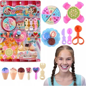 Hra na obchod Obchod s dezerty Zmrzlinárna pro děti Sada příslušenství Zmrzlina Dort Stolek