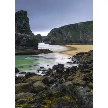 Obraz Plakát Bedruthan Steps, pláž Cornwall, bez rámu, 20,5 x 28,4 cm